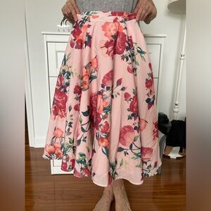 Floral Print Midi Skirt